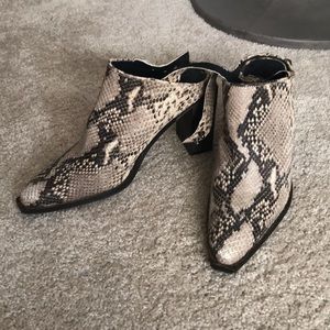 Snakeskin free people booties